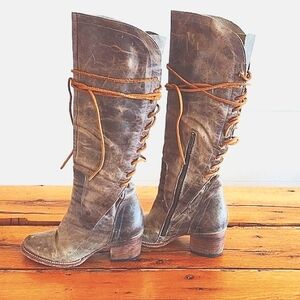 Free Bird by Steven Cosmos lace-back boots RARE